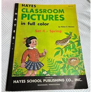 Spring Easter Classroom Posters Set of 3 Hayes School Publish 1964 Color Vintage